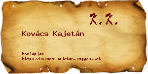 Kovács Kajetán névjegykártya